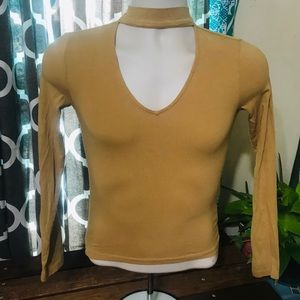 Divided Keyhole fall shirt long sleeve